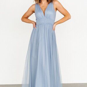 Kamila Tulle Maxi Dress | Whisper Blue - L